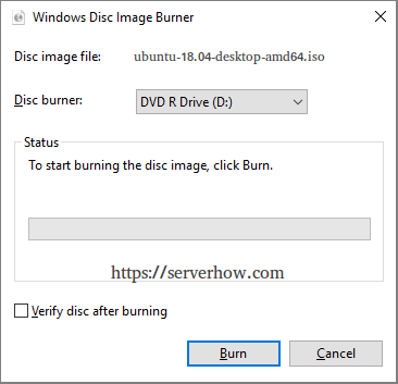 Burn Ubuntu Disc Image Step 2