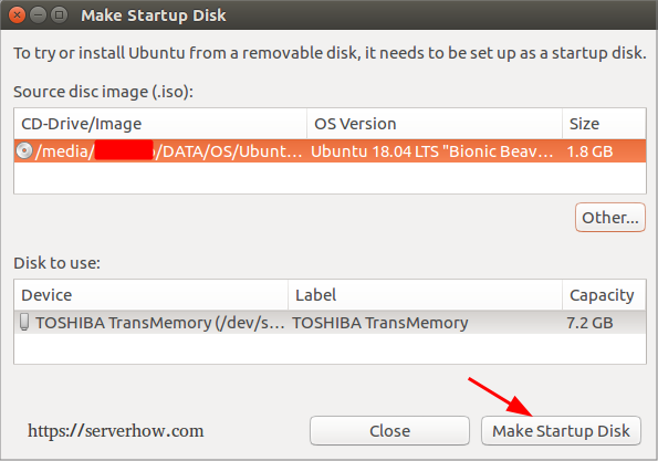 Make Startup Disk for Ubuntu